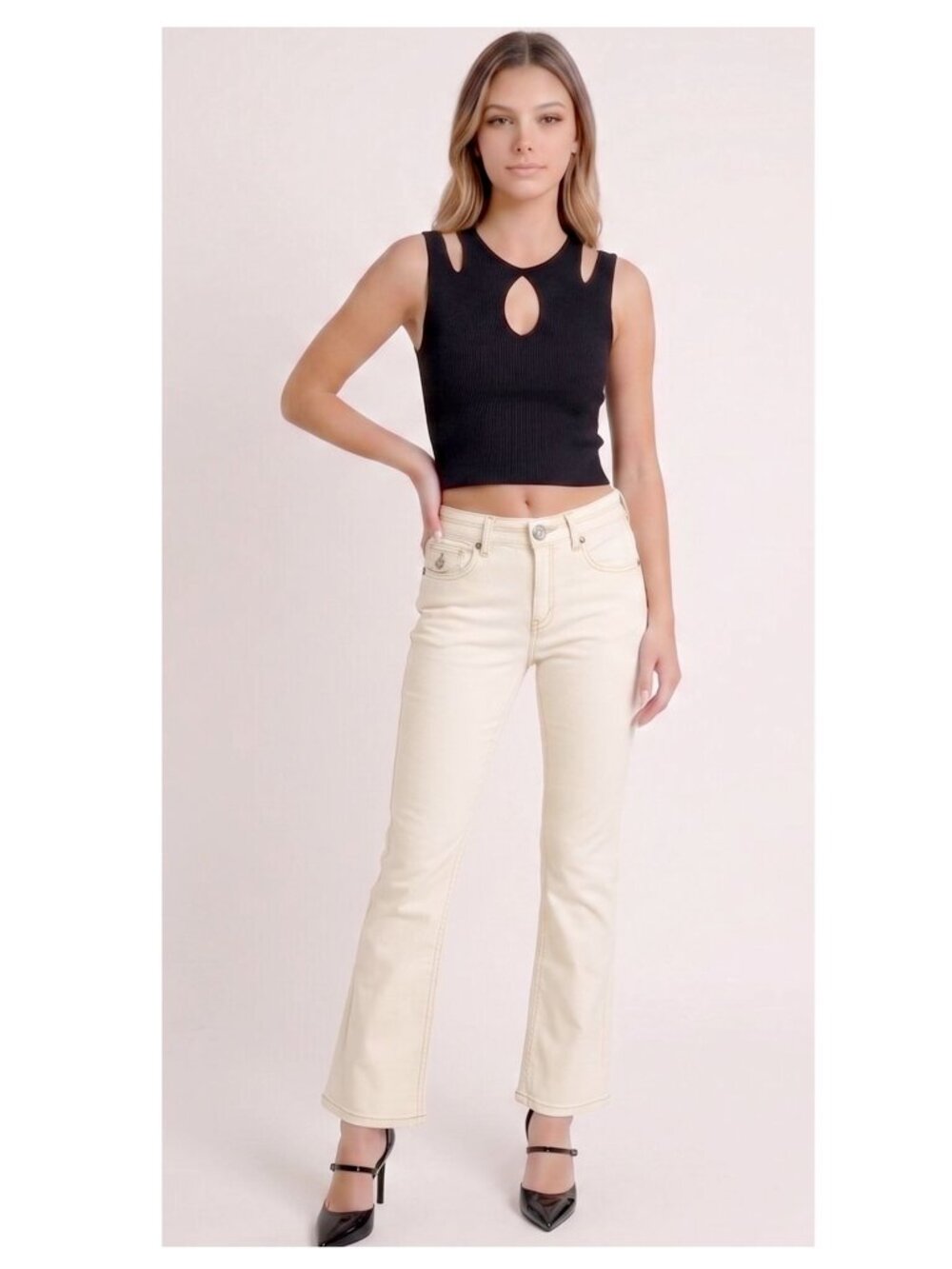 Banana Republic - Women's White Boot Cut Stretch Denim Jeans - Size 02